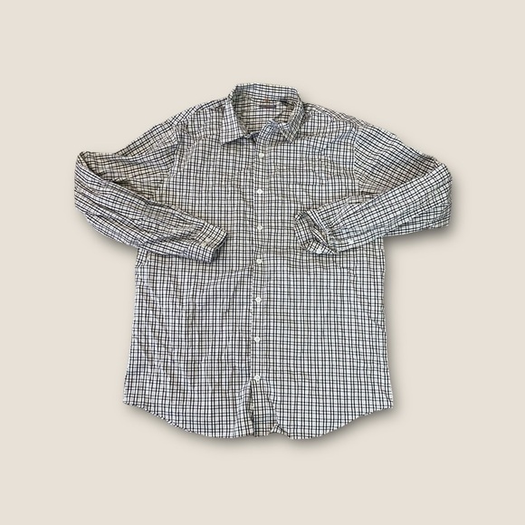 Van Heusen Plaid Button Down Dress Shirt White Combo XXL 17-17.5 - Picture 3 of 4